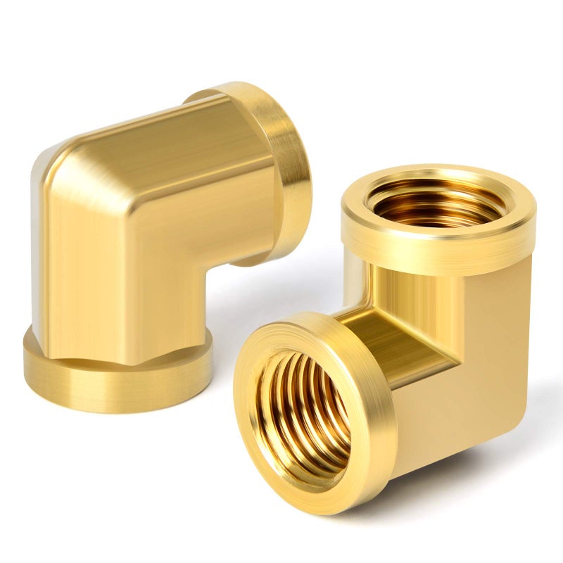 TAISHER 5pcs 90 Degree Barstock Street Elbow, 1/4 Inch NPT Female Pipe to 1/4 Inch NPT Female Brass Pipe Fitting - Image 5